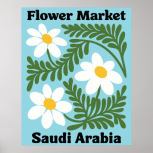 Saudi-Arabien-Blumenmarkt Weiße Margerite Wand Poster