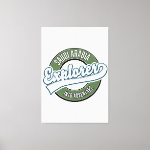 Saudi-Arabien-Entdecker in das Abenteuer-Logo Leinwanddruck
