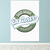 Saudi-Arabien-Entdecker ins Abenteuerlogo Leinwanddruck (Insitu (Holzboden))