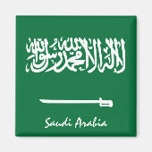 Saudi-Arabien Fahne & Asien Urlaub/Sportfans Magnet (Vorne)