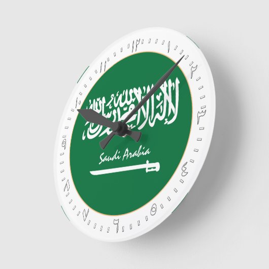 Saudi-Arabien Flag Clock & Saudi-Arabien Mode /Des Runde Wanduhr (Winkel)