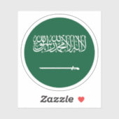 Saudi-Arabien Flag-Round-Sticker Aufkleber (Blatt)