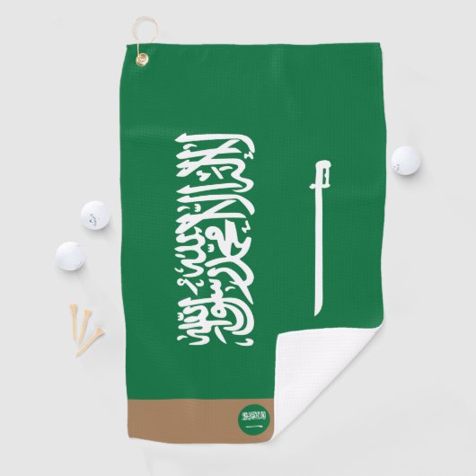 Saudi-Arabien Flagge & Arabien mit Monogramm /Golf Golfhandtuch (Insitu)