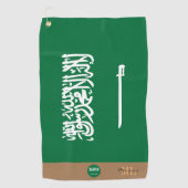 Saudi-Arabien Flagge & Arabien mit Monogramm /Golf Golfhandtuch (Vorderseite)