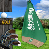 Saudi-Arabien Flagge & Arabien mit Monogramm /Golf Golfhandtuch