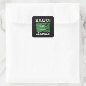 Saudi-Arabien-Flagge erschüttert saudische Flagge Quadratischer Aufkleber (Tasche)