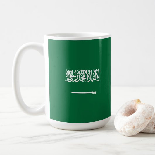 Saudi-Arabien-Flagge Kaffeetasse (Mit Donut)