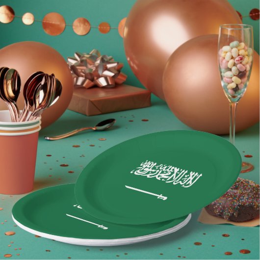Saudi-Arabien-Flagge Pappteller (Multi)