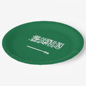 Saudi-Arabien-Flagge Pappteller (Schrägansicht)