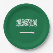 Saudi-Arabien-Flagge Pappteller (Vorderseite)