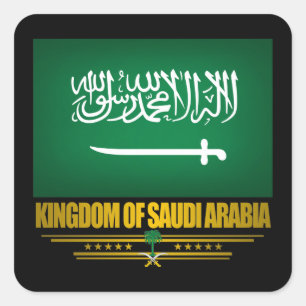 Saudi-Arabien Flagge Quadratischer Aufkleber