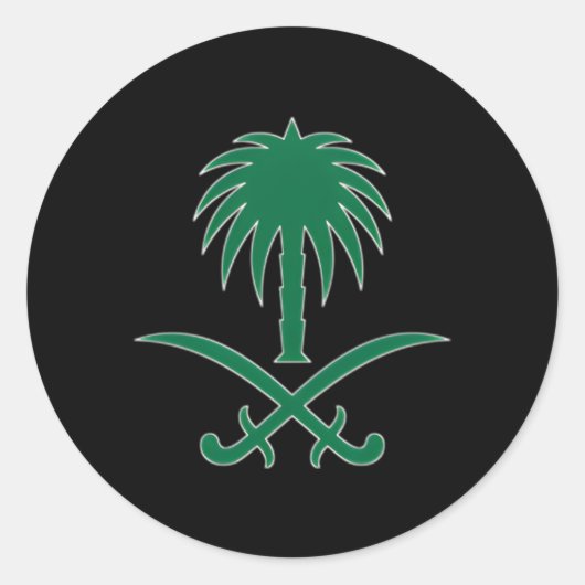 Saudi-Arabien-Flagge Saudi-Arabiens Emblem Runder Aufkleber (Vorderseite)