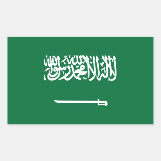 Saudi-Arabien Flaggenaufkleber Rechteckiger Aufkleber (Vorderseite)