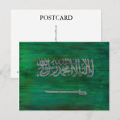 Saudi-Arabien hat die saudische Flagge in Bedrängn Postkarte (Vorne/Hinten)