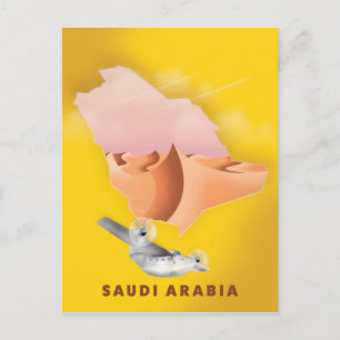 Saudi-Arabien illustriertes Reiseplakat. Postkarte