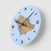 Saudi-Arabien - Kartensperre Runde Wanduhr (Winkel)