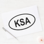 Saudi-Arabien "KSA" Ovaler Aufkleber (Umschlag)