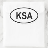 Saudi-Arabien "KSA" Ovaler Aufkleber (Tasche)