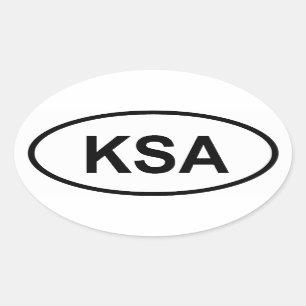 Saudi-Arabien "KSA" Ovaler Aufkleber