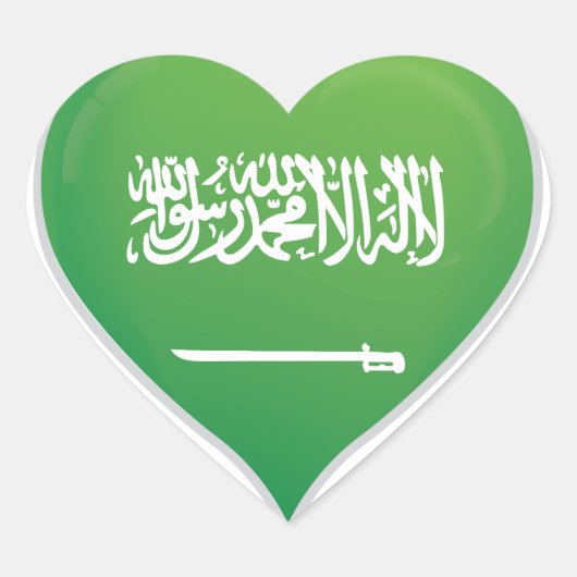 Saudi-Arabien Liebe Flaggenstempel Herz-Aufkleber (Vorderseite)