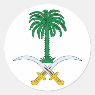 Saudi-Arabien Offizieller Wappen-Heraltrockensymbo Runder Aufkleber