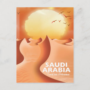 Saudi-Arabien Per Flugreiseplakat Postkarte