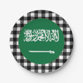 Saudi-Arabien Platten, Büffel kariert und Saudi-Ar Pappteller (Vorderseite)