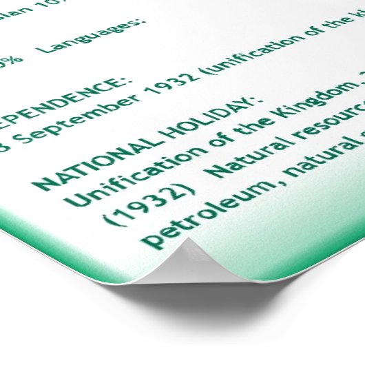 Saudi-Arabien Poster (Ecke)