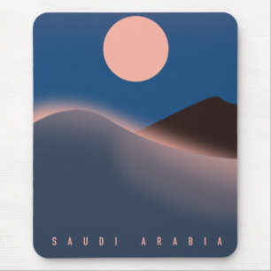 Saudi-Arabien Reiseplakat. Mousepad