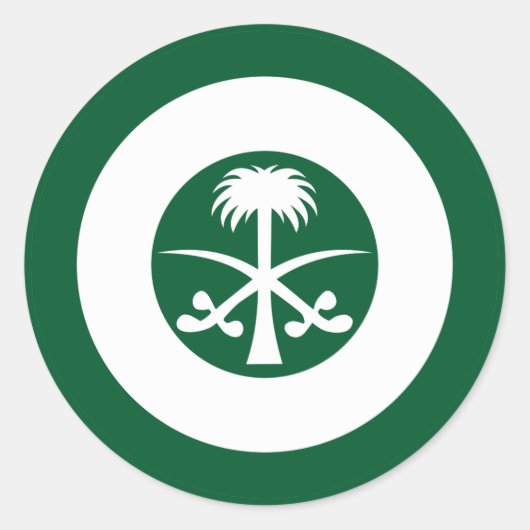 Saudi-Arabien-Roundel-Nationalflagge-Symbol Armee Runder Aufkleber (Vorderseite)