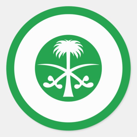 Saudi-Arabien Roundel Runder Aufkleber (Vorderseite)