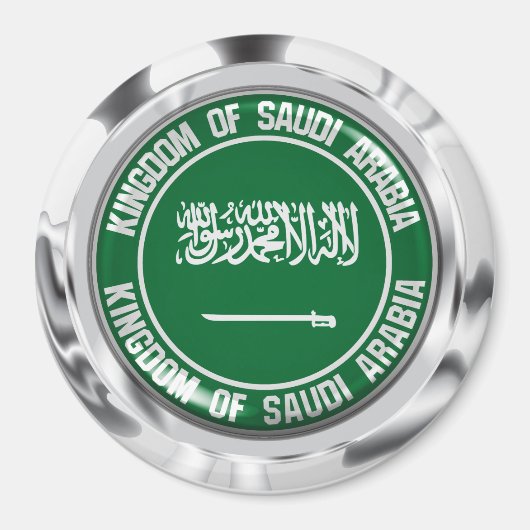 Saudi-Arabien-Runde Magnet (Vorne)