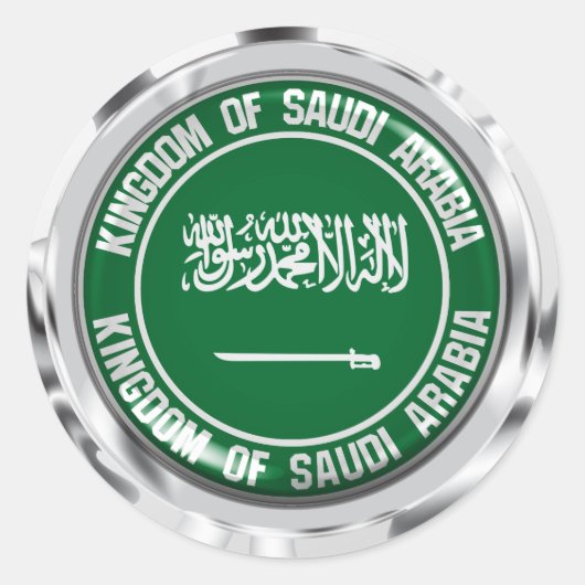 Saudi-Arabien-Runde Runder Aufkleber (Vorderseite)