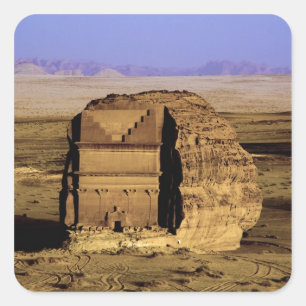 Saudi-Arabien, Standort von Madain Saleh, antik Quadratischer Aufkleber