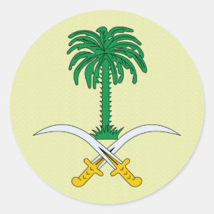 Saudi-Arabien-Wappen im Detail Runder Aufkleber