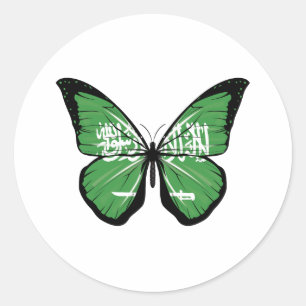 Saudi-Butterfly Runder Aufkleber