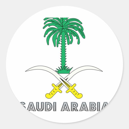 Saudi Emblem Runder Aufkleber (Vorderseite)