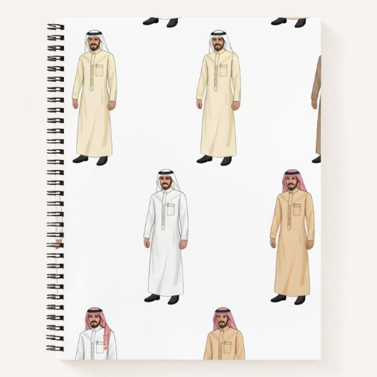 Saudi-Erbe-Männer-Thobe Notizblock (Vorderseite)