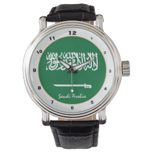Saudi Flag & Saudi Arabien trendy Mode /design Armbanduhr