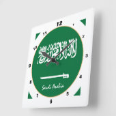 Saudi-Flagge, Saudi-Arabien, moderne Zuhause / Des Quadratische Wanduhr (Winkel)