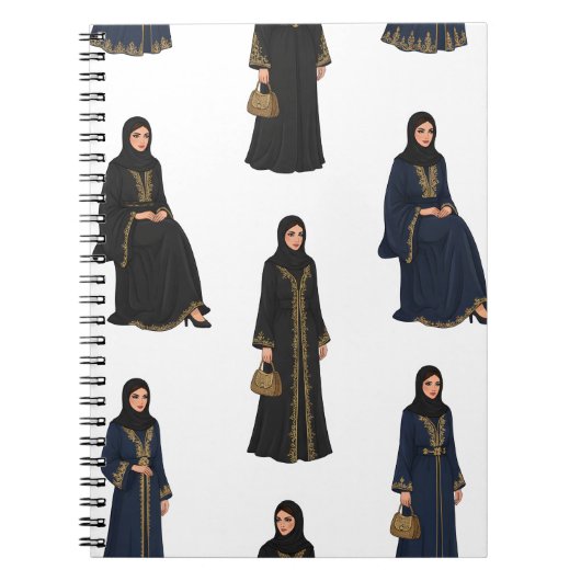 Saudi-Frauen in Abayas Notizblock (Vorderseite)
