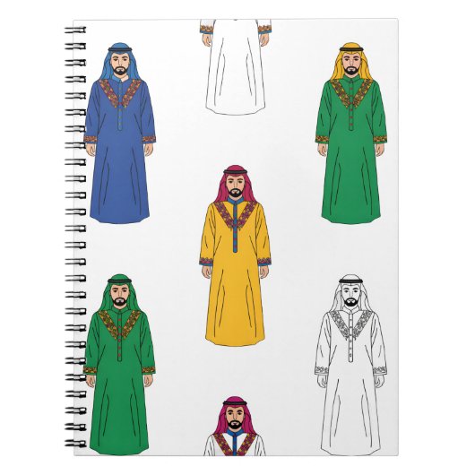 Saudi-Heritage-Thobe für Männer Notizblock (Vorderseite)