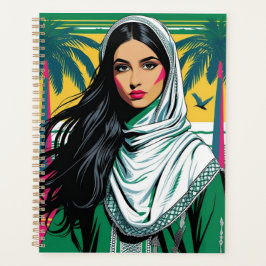 "Saudi-Pop Queen - Bold Heritage Art for National Planer