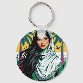 "Saudi-Pop Queen - Bold Heritage Art for National Schlüsselanhänger