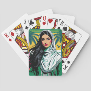 "Saudi-Pop Queen - Bold Heritage Art for National Spielkarten