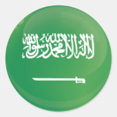 Saudi-Round-Icon-Flagge Runder Aufkleber (Vorderseite)