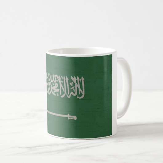 Saudische Flagge Kaffeetasse (VorderseiteRechts)