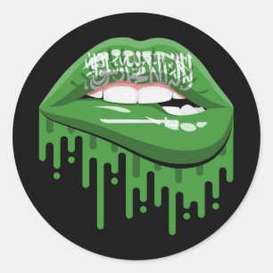 Saudische Lips Stolperflagge Runder Aufkleber
