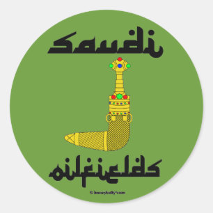 Saudische Ölfelder, Golddolch, Aufkleber, Öl, Runder Aufkleber