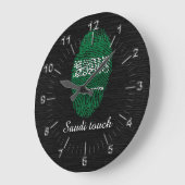 Saudische Touch-Fingerabdruck-Flagge Große Wanduhr (Winkel)